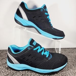 Vionic Venture Womens Shoes US 6 Athletic Comfort Black Blue Silver #1376-110